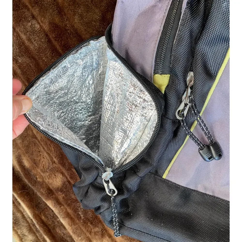 Eddie Bauer Black/Gray Padded Insulated Backpack Older, Clean Condition‎
